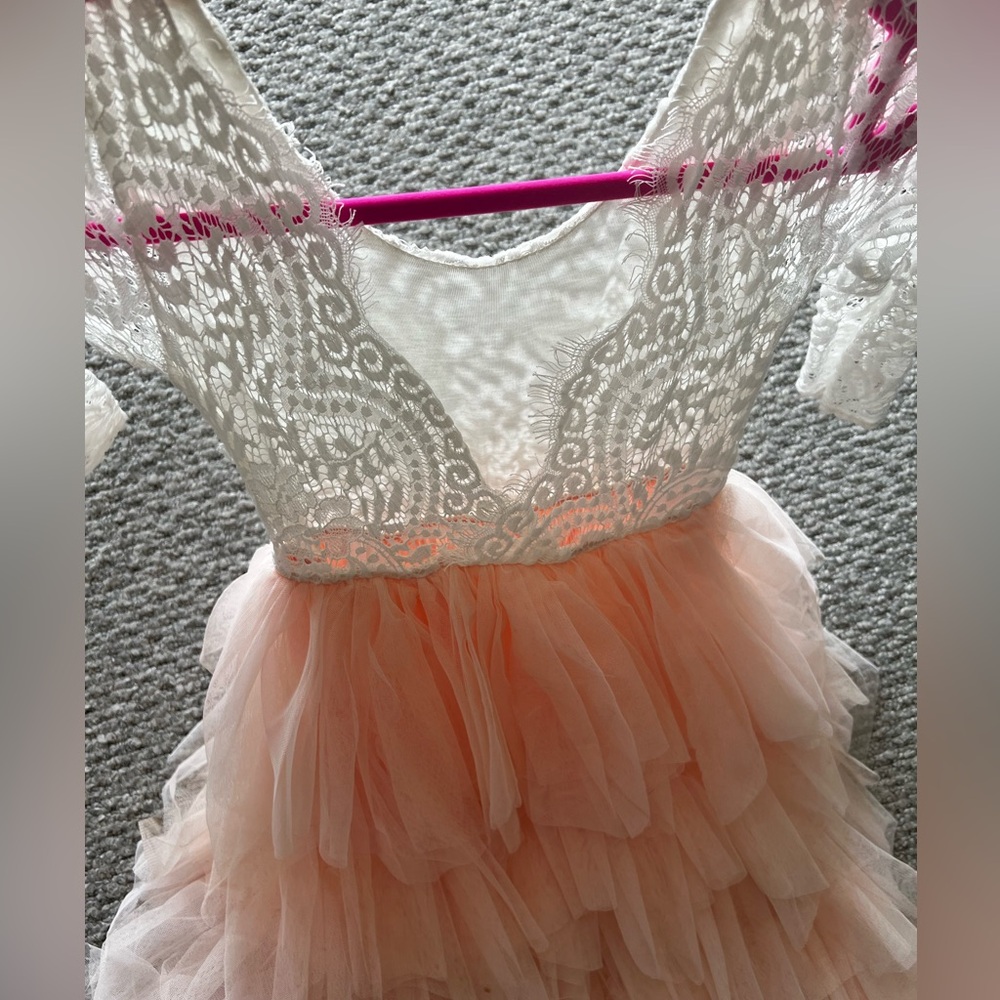 🧚 Backless A-line Lace Back Flower Girl Dress - Picture 6 of 7